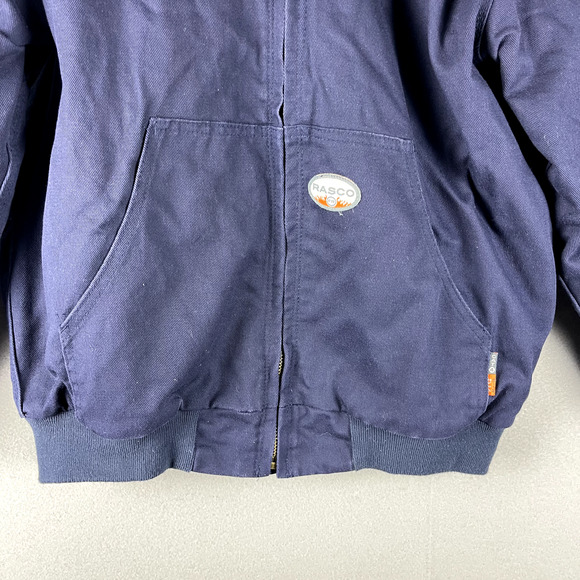 Rasco FR Fire Flame Resistant Hooded Jacket CAT 4 Duck Canvas Quilted Medium - Picture 3 of 14